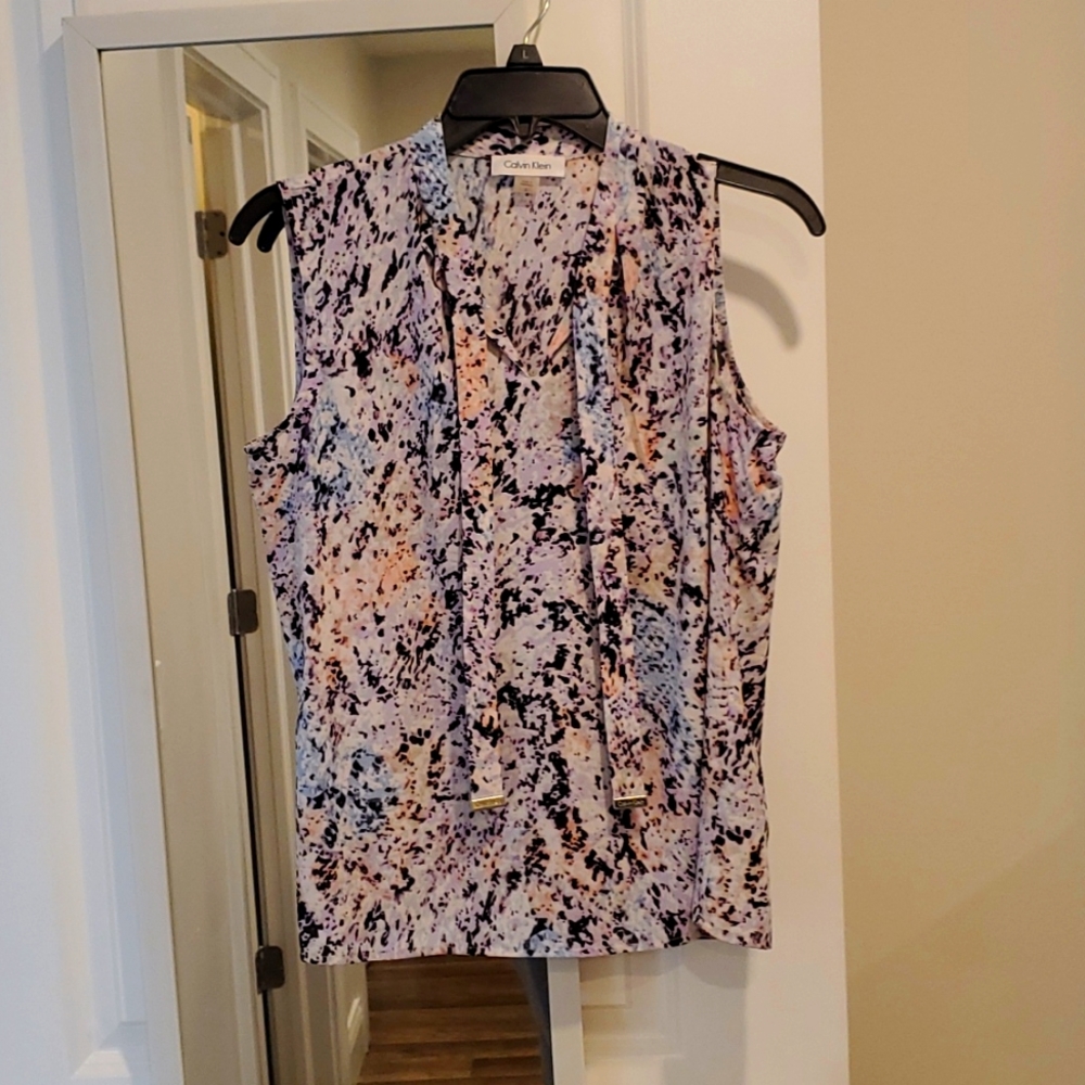 Calvin Klein blouse with neck tie